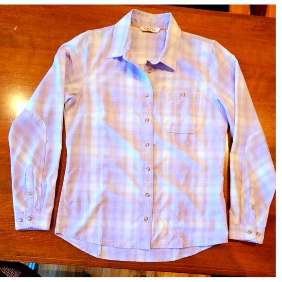 Orvis Purple White Work Flat Creek Button Up Shirt Blouse, New. Woman's Sz S - Picture 2 of 10